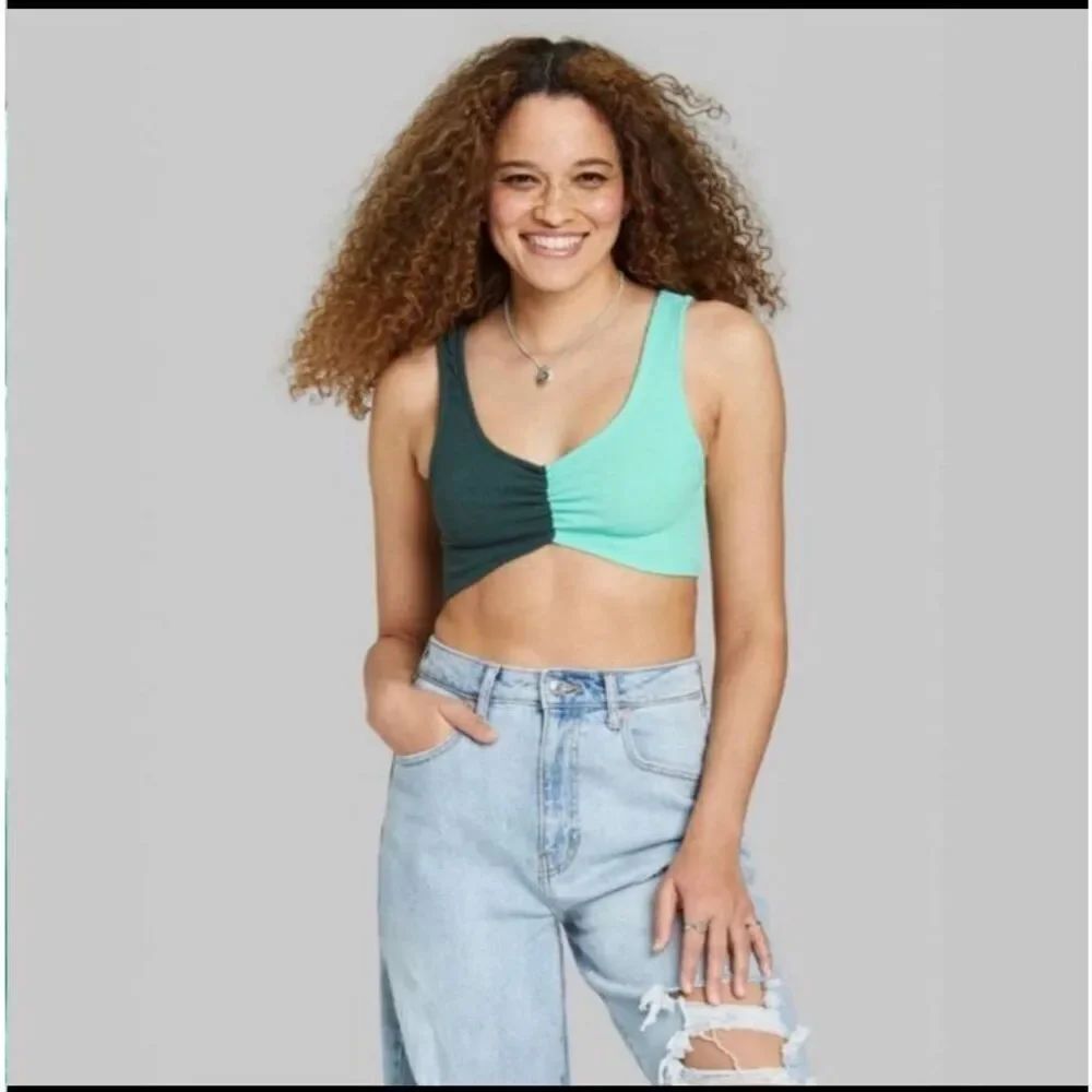 Wild Fable Color Block Crop Top - Picture 2 of 7